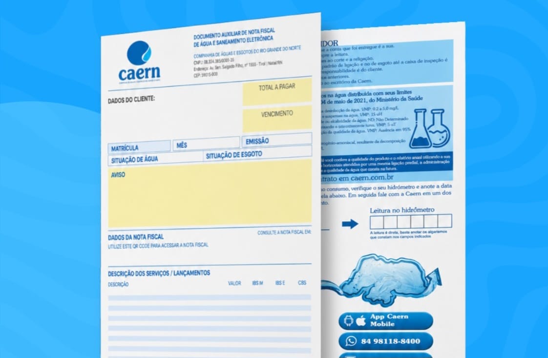 Fatura da Caern muda a partir de julho: mais transparência para o cliente
