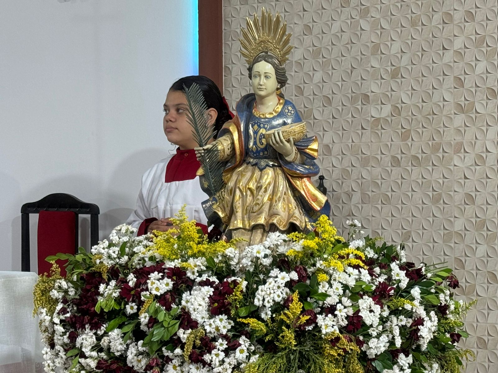 Capela de Nossa Senhora Aparecida recebeu a imagem de Santa Luzia neste sábado (22) em Areia Branca