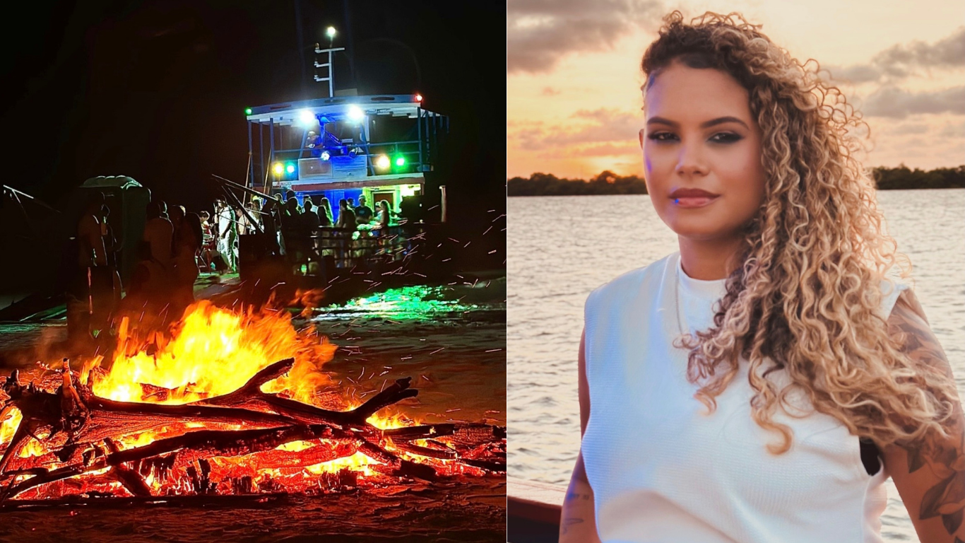 Adna Santana celebra com fãs em festa no Rio Ivipanim sob a última Lua Cheia do ano