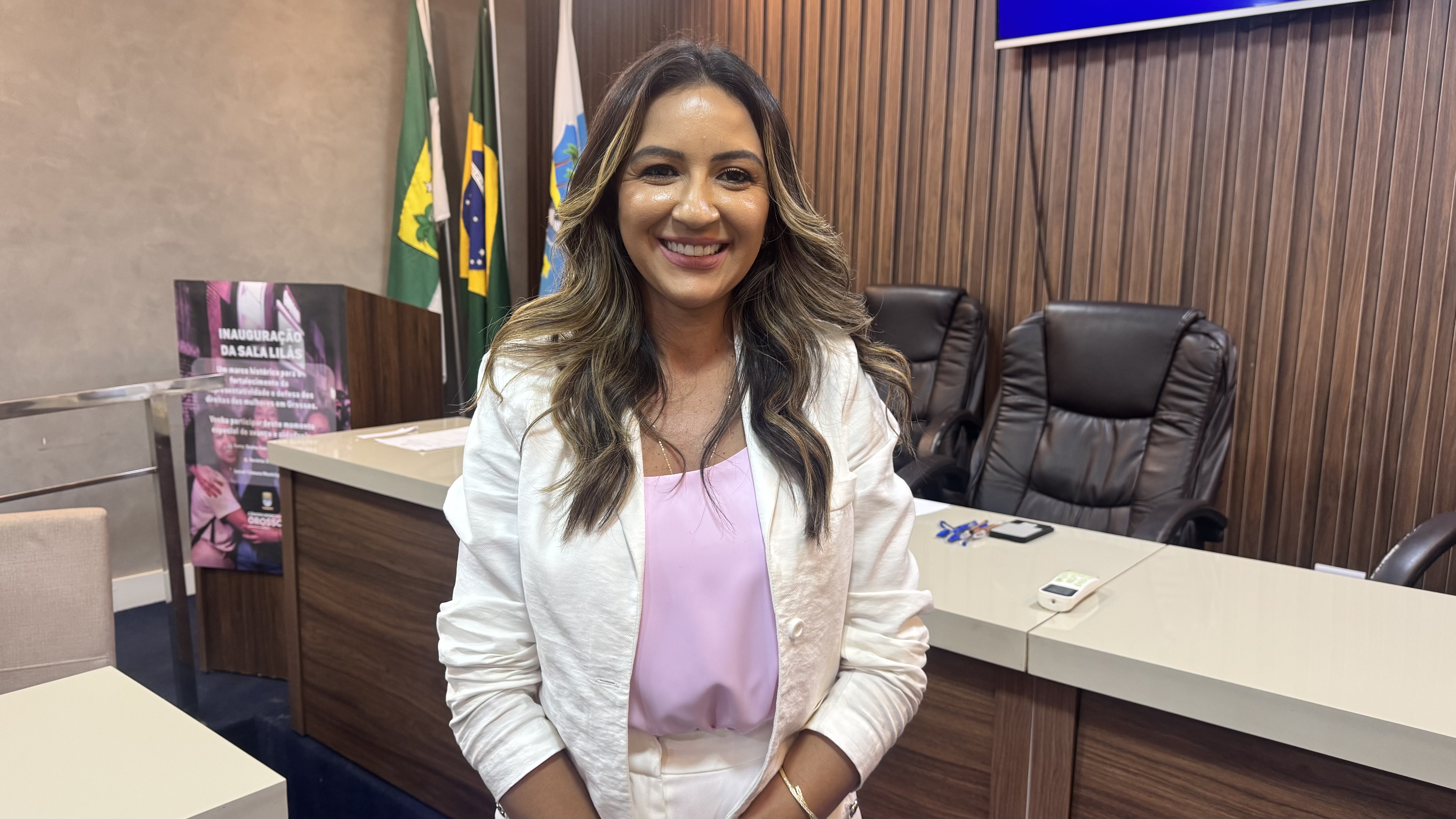 Vereadora Aninha de Robertão participa da inauguração da Sala Lilás em Grossos e defende implantação do projeto em Baraúna