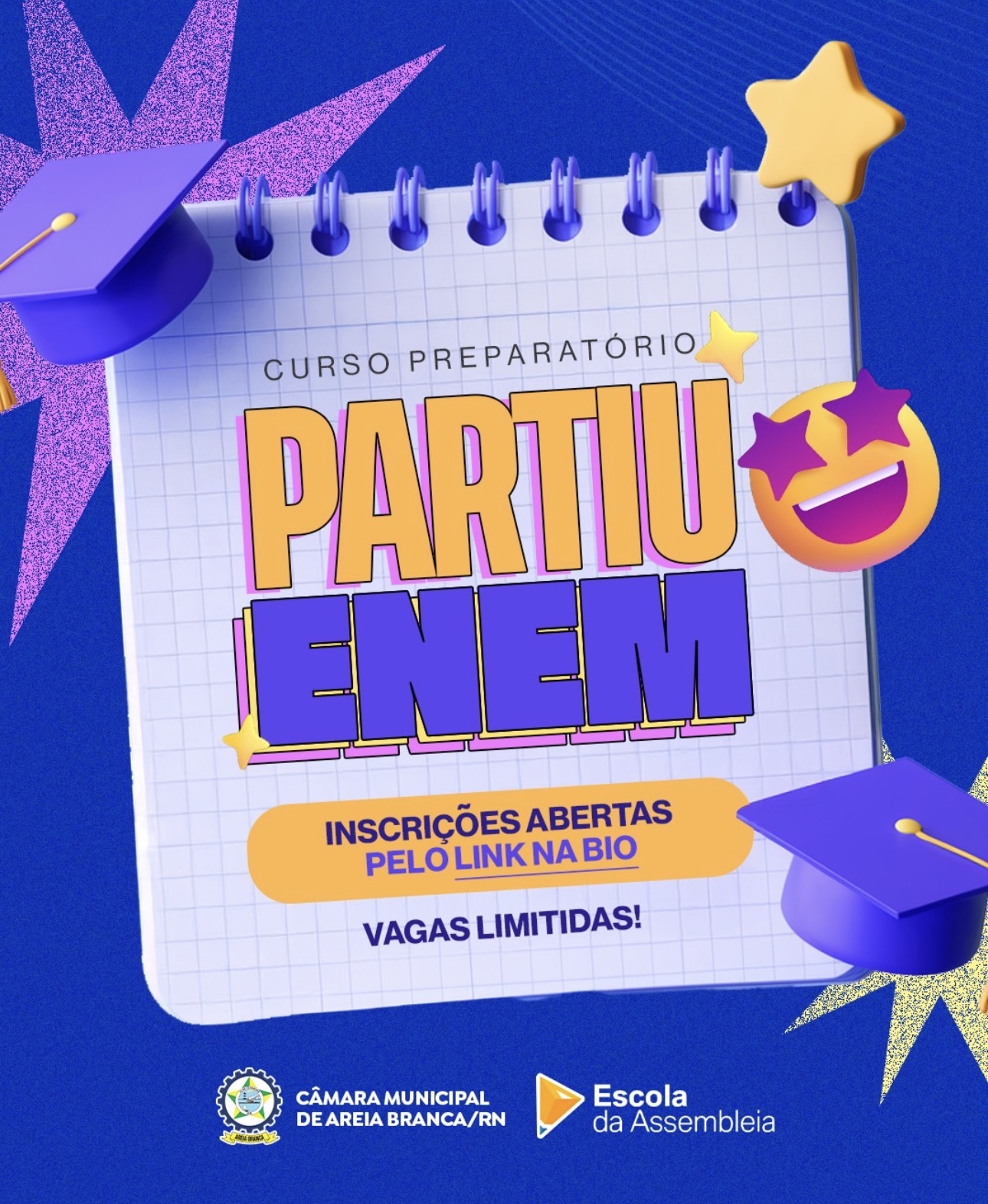 Câmara de Areia Branca anuncia projeto preparatório para o Enem com aulas online e encontros presenciais