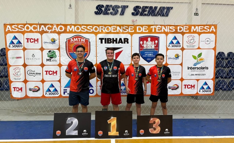 Equipe areia-branquense de Tênis de Mesa dominam pódio no Campeonato Estadual