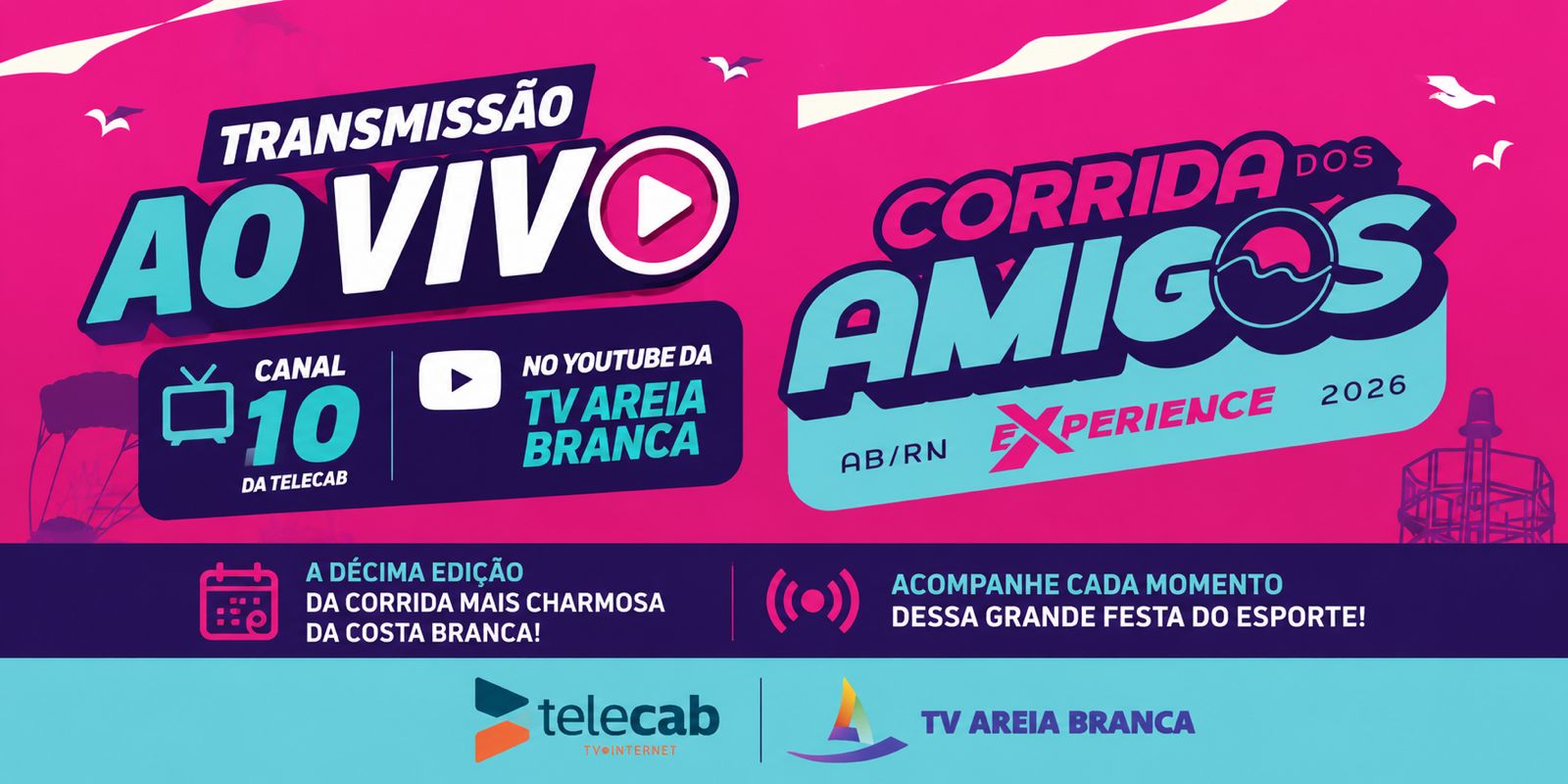 TV Areia Branca e Telecab transmitem pela primeira a  “Corrida dos Amigos” neste sábado (9)