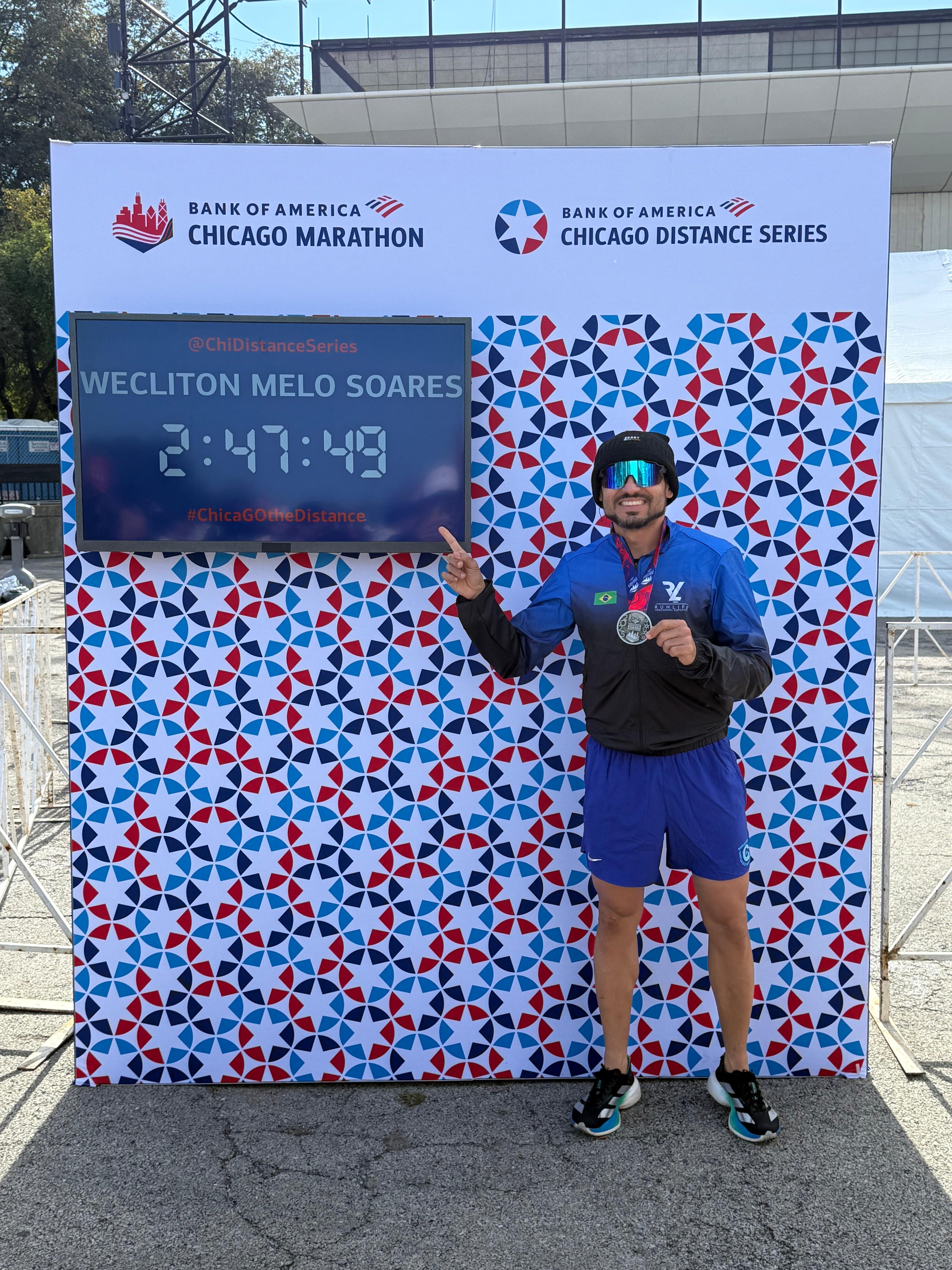 Wecliton Melo representa Areia Branca na Maratona de Chicago com grande desempenho